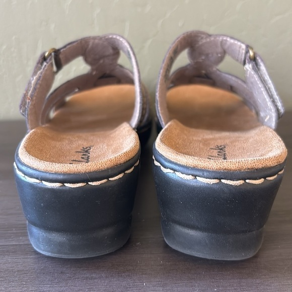 Clarks‎ Lexi Dill Bronze Metallic Leather Slip On Sandal Size 7 - Picture 4 of 8